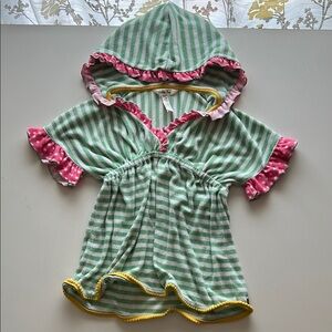 Matilda Jane Brilliant Daydream Hooded Swim Coverup with Pink Accents Size 4